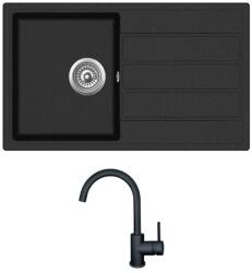 Evido Easy 45S gránit mosogató antracit + LANA csaptelep fekete 442032SET