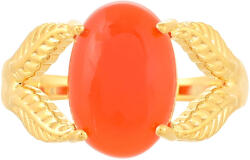  Karneol Gyűrű - Aranyozott Ezüst - 4.5 Karát