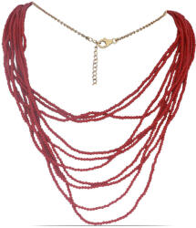  Elegáns Aranyozott Ezüst Nyaklánc - Vörös Korall - Y48126