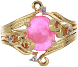  Lega Dembi Etiópiai Pink Opál Gyűrű - Arannyal Bevont Ezüst - pepita - 290 099 Ft