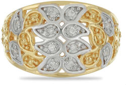 Aranyozott Ezüst Gyűrű Fehér Gyémánttal - 0.12 ct (Y53312/57)