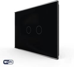 LIVOLO Intrerupator Dublu Wi-Fi cu Touch LIVOLO din Sticla - Standard Italian - culoare negru