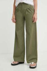 Levi's nadrág PLEATED WIDELEG női, zöld, magas derekú széles - zöld 30/34