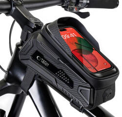 Tech-Protect kerékpárra szerelhető, por- és cseppálló telefontartó táska - Tech-Protect V2 Bike Mount L Size - fekete