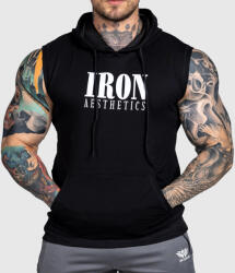 Iron Aesthetics Kapucnis atléta Iron Aesthetics Cut Off, fekete: S Fekete