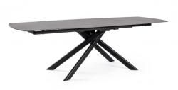 Bizzotto Masa extensibila otel negru portelan gri Joakim 160/240x90x75 cm (0731280)
