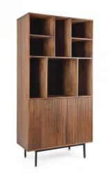 Bizzotto Biblioteca 2 usi otel negru lemn maro Tadita 85x40x170 cm (0746978) Vitrina