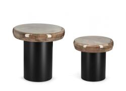Bizzotto Set 2 masute otel lemn Talin 35x34 cm, 45x44 cm (0747280)