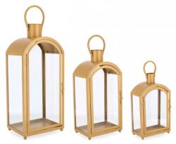 Bizzotto Set 3 felinare metal ocru Jillian 18x10x32 cm; 20.5x14.5x43 cm; 24.5x18.5x56 cm (0141348)