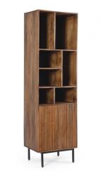 Bizzotto Biblioteca 2 usi otel negru lemn maro Tadita 55x40x190 cm (0746977) Vitrina