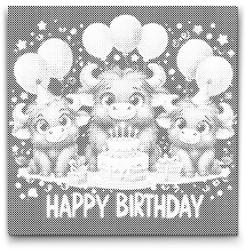  PontPöttyöző - Boldog születésnapot kívánnak a bikák Méret: 50x50cm, Keretezés: Keret nélkül (csak a vászon), Szín: Kék