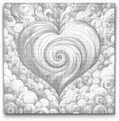  PontPöttyöző - Szivárvány szív Méret: 50x50cm, Keretezés: Kartonlemezen, Szín: Piros