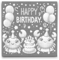  PontPöttyöző - Boldog születésnapot kívánnak a rákok Méret: 50x50cm, Keretezés: Kerek keret, Szín: Kék