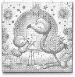 PontPöttyöző - Felhős képek - sündisznók Méret: 50x50cm, Keretezés: Műanyagtáblával, Szín: Kék