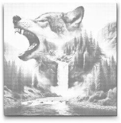  PontPöttyöző - Farkas vízesés Méret: 50x50cm, Keretezés: Műanyagtáblával, Szín: Fekete