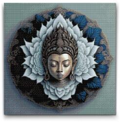  Gyémántszemes kirakó - Buddha mandalában Méret: 50x50cm, Keretezés: Műanyagtáblával, Gyémántok: Kerek