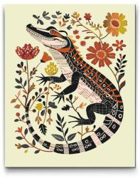  Festés számok szerint - Északi népművészet - Aligátor Méret: 40x50cm, Keretezés: Műanyagtáblával