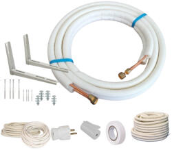 HALCOR Kit premium de instalare pentru montaj aparate de aer conditionat 9000-12000 BTU/h, 3m, traseu bercluit, console si elemente fixare (KPPAC12)