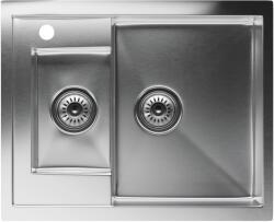 Klarstein TitanSteel konyhai mosogató, 61 x 50 cm, 2 mosogató, rozsdamentes acél, tűzálló (SIK1-TitanS-1.5ss) (SIK1-TitanS-1.5ss) - electronic-star