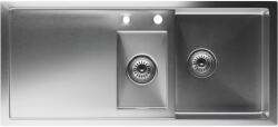 Klarstein TitanSteel konyhai mosogató lefolyóval, 100 x 45 cm, 2 mosogató, rozsdamentes acél, hőálló (SIK1-TitanS-1.5ss100) (SIK1-TitanS-1.5ss100) - electronic-star