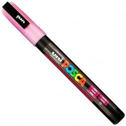 uni Marker pensula cu vopsea PC-3ML Posca, varf 0.9 - 1.3 mm, cu sclipici, roz, Uni-Ball M1279
