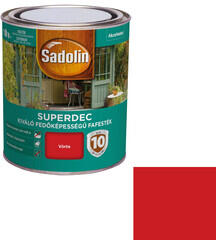 Sadolin Superdec vizesbázisú fafesték selyemfényű vörös 0, 75 l (5087466)