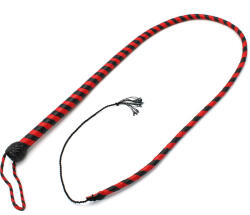 Kiotos Leather Whip Black & Red 140cm