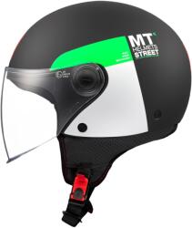 MT Helmets MT STREET INBOARD D6 nyitott motoros sisak matt fekete-zöld