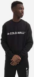 A-cold-wall* hanorac de bumbac Essential Logo Crewneck bărbați, culoarea negru, cu imprimeu ACWMW082. -LIGHTORANG 99KK-BLM0AN_99X (ACWMW082.)