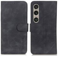 KHAZNEH RETRO Husă rabatabilă pentru Sony Xperia 1 VI neagră