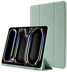  LEATHER Capac cu balamale pentru Apple iPad Pro 13 2024 / M5 2025 verde deschis