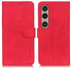 KHAZNEH RETRO Husă rabatabilă pentru Sony Xperia 1 VI roșie