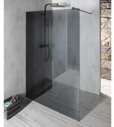 SAPHO VARIO BLACK Fix Fix zuhanyfal, fali profillal, merőleges merevítővel, transzparent üveg, 700mm (GX1312GX1014)