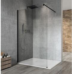 SAPHO VARIO BLACK Fix Fix zuhanyfal, fali profillal, merőleges merevítővel, transzparent üveg, 700mm (GX1212GX1014)