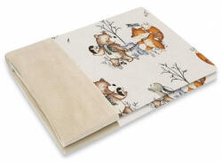 Baby Shop pamut/bársony kétoldalas babapléd 75*100 cm - Róka és barátai