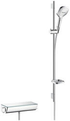 Hansgrohe Raindance Select E, falra szerelhető zuhanygarnitúra 120 3jet Ecostat Select termosztáttal és zuhanyrúddal 90 cm, króm, HAN-27039000 (HAN-27039000)
