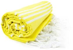 The One Towelling Sultan Hammam strandtörölköző - Sárga / fehér | 100 x 180 cm (Hamsultan-8719322222183)