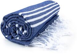 The One Towelling Sultan Hammam strandtörölköző - Sötétkék / fehér | 100 x 180 cm (Hamsultan-8719322223418)