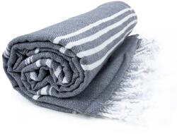 The One Towelling Sultan Hammam strandtörölköző - Antracit / fehér | 100 x 180 cm (Hamsultan-8719322221841)