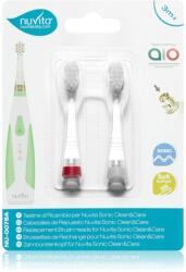 Nuvita Sonic Clean&Care Replacement Brush Heads tartalék fejek a szónikus elemes fogkeféhez újszülötteknek Sonic Clean&Care Medium Red/White 2 db