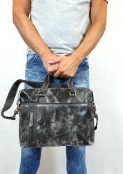 WILD TIGER WILDE TIGER fekete koptatott bőr, A/4-es irattáska TBM-99-717