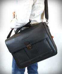 Giorgio Carelli fekete klasszikus laptoptartós nagy bőr aktatáska GC338800-002 - taskaweb