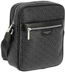 David Jones fekete, monogram mintás közepes műbőr válltáska 906601 - taskaweb