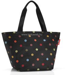 Reisenthel SHOPPER M fekete, színes pettyes közepes méretű divattáska ZS7009