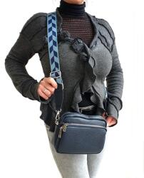 RIALTO kék színű, fekvő előzsebes közepes bőr divattáska RX392/DO-07 - taskaweb