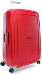 Samsonite S'CURE négykerekű piros csatos nagy bőrönd 75cm 49308-1235 - taskaweb