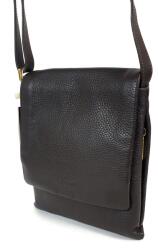 GIUDI sötétbarna, keskeny, fedeles, átvetős kis bőr táska G5419AE-08 - taskaweb