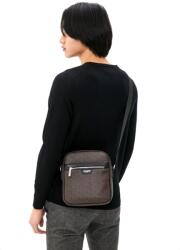 David Jones barna, monogram mintás közepes műbőr válltáska 906601 - taskaweb