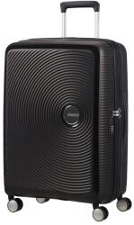 American Tourister SOUNDBOX fekete bővíthető négykerekű közepes bőrönd 88473-1027