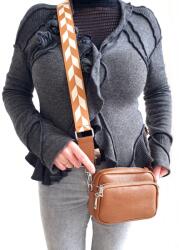 RIALTO csau színű, fekvő előzsebes kis bőr divattáska RX392P/DO-A0 - taskaweb